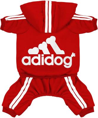 China Stocked 2021 Hot New Style Sports Pet Clothes Printed Logo Dog Coat Simply Dog Clothes for sale