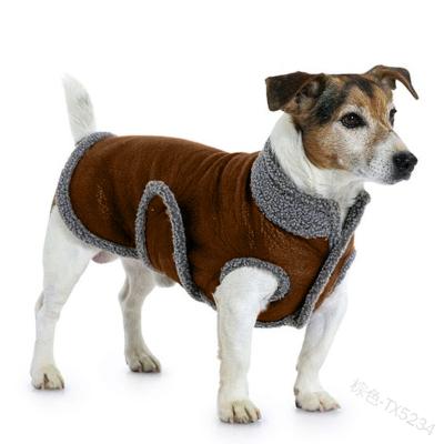 China Stocked High Quality Design Pet Clothes Print Pet Vest Plush Winter Pet Wear for sale