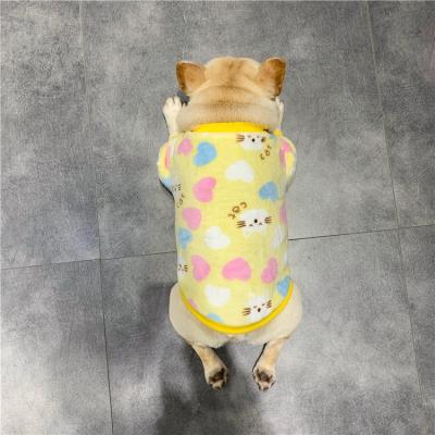 China Stocked Hot Selling Dog Clothes Many Buyer Plush Pattern Printing Dog Clothes for sale