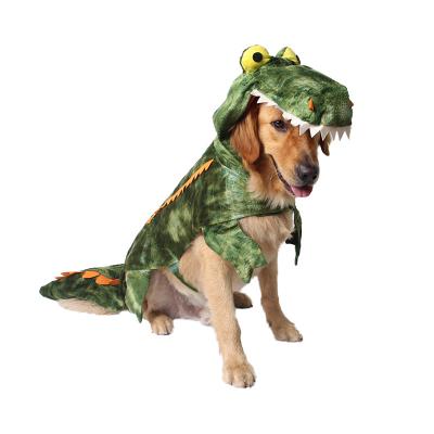 China Stocked 2021 Dinosaur Pet Costume Clothes Funny Custom Clothes For Big Dogs for sale