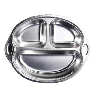 China Unique Tray Kids Stainless Steel Lunch Bowl Travel Shape Sustainable Dinner Dish With Smiling Mouth for sale