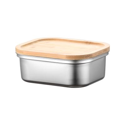 China Cooking Various Food Promotional Goods Using Lunch Box With Stainless Steel Wooden Cover for sale