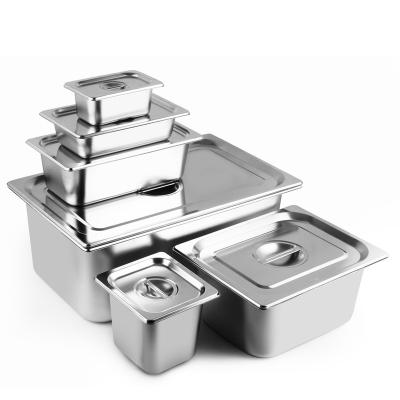 China Stainless Steel Hotel Ktchen Equipment Food Containers GN Pan For Restaurant Servings for sale