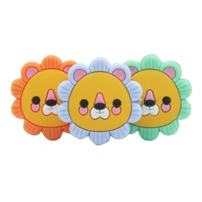 China Wholesale Silicone Eco-friendly Lion Shape Baby Teething Beads Food Grade Animal for sale