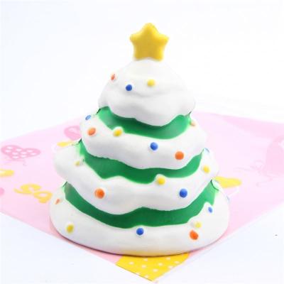 China Hot Selling Soft Squeeze Toy Funny Squishy Christmas Tree Shape PU Kawaii Cute Stress Squeeze Toy for sale