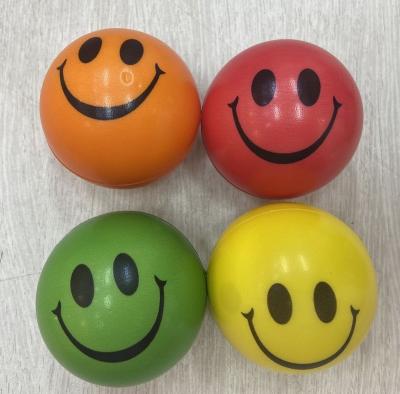 China Soft Toy Hot sales printing 4 coloredanti stress smiley ball for sale