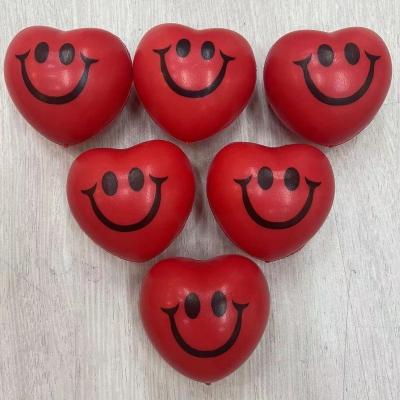 China Cheap PU Foam Hot Selling Full Color Printing Heart Shaped Stress Ball for sale