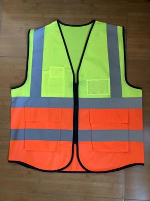 China 60 Grams Polyester Safety Vest High Visibility Vest With 2  Pockets for sale