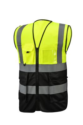 China Green Black Hi Vis Vest With Pockets for sale