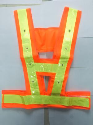 China Orange Yellow LED Light Safety Vests Polyester Safety Vest 120 Grams for sale