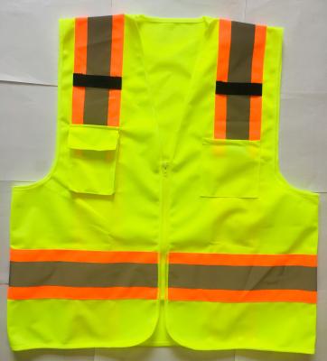 China 120 Grams Reflective Safety Vest Highway High Visibility Vest With Pockets for sale