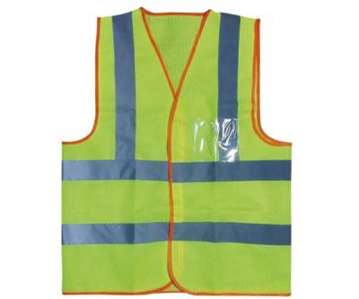 China 120g Safety Vest Net Green Mesh Safety Vest With PVC Pocket for sale