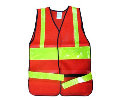 China Red Hi Vis Mesh Vest With Pockets Fluorescent Hi Viz Mesh Vest for sale