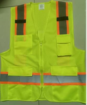 China High Visibility Safety Vest Net Multi Pocket Mesh Vest Breathable Workwear for sale