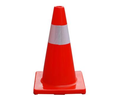 China 45cm 18 Inch Orange PVC Traffic Cones Hi Visibility PVC Safety Cone With Reflective Tape for sale