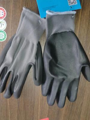 China Nitrile  coated work gloves  13 gauge polyester liner Nitrile  foam  coated  for construction for sale