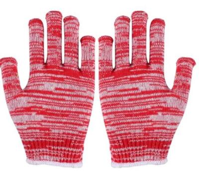 China 21cm-26cm Red Cotton Knitted Gloves OEM Heavy Duty Cotton Work Gloves for sale