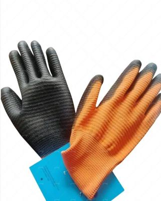 China 13 Gauge U3 Polyester PU Palm Coated Gloves Seamless Polyurethane Coated Gloves for sale