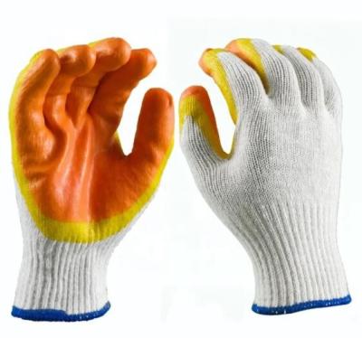 China Poly Cotton Seamless Knitted Latex Palm Coated Gloves for sale