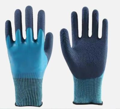 China Oil Proof Double Dipped Latex Coated Gloves Anti Slip Waterproof Safety Hand Gloves for sale