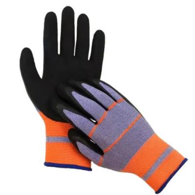 China 13G Polyester Spandex Latex Coated Gloves Garden Latex Coated Work Gloves Bulk for sale