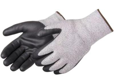 China Microfoam Nitrile A5 Cut Resistant Gloves Black Protective Gloves For Cutting for sale