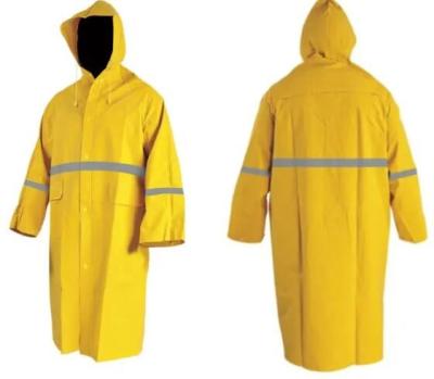 China Hooded Raincoat With Reflective Strips Yellow Reflective Raincoats Safety for sale