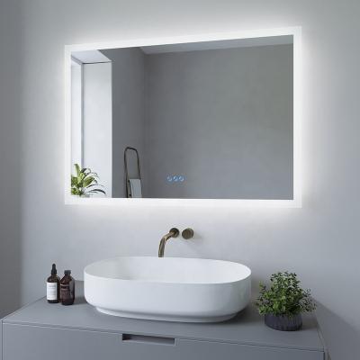 China Rectangle Illuminated High Quality Mirror Led Smart Mirror With Speaker Bathroom Hotel Shower Full Wall Lighted Mirror for sale