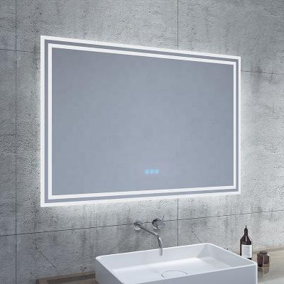 China Schlomann Smart Aluminum Frame Bright Wall Mounted Led Light Anti Fog Reflects Touch Bathroom Led Mirror Mirror for sale