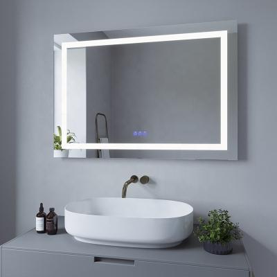 China Schlomann Light Touch Touch Screen Rectangle Wall Mirror Frameless Illuminated Led Bath Mirror for sale