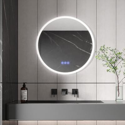 China Schlomann factory wholesale luminous round led light touch switch wall mounted screen led smart mirror for bathroom for sale