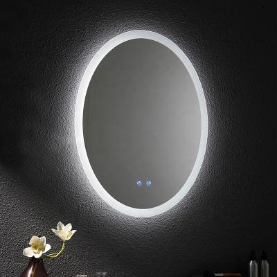 China Illuminated Schlomann Customized Illuminated Oval Shape To Touch Frameless Anti Fog Feature Wall Mounted Led Backlit Bathroom Mirror for sale