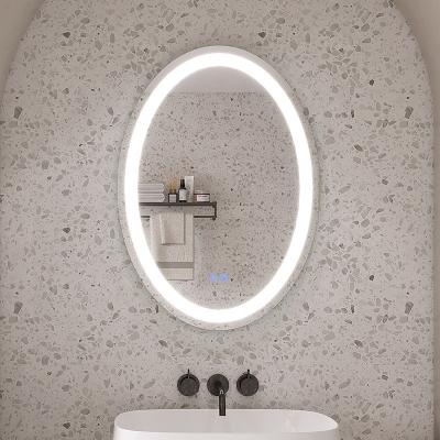 China Illuminated Schlomann Backlit Bath Led Mirror Frameless Oval Bathroom Mirror With Adjustable Light for sale