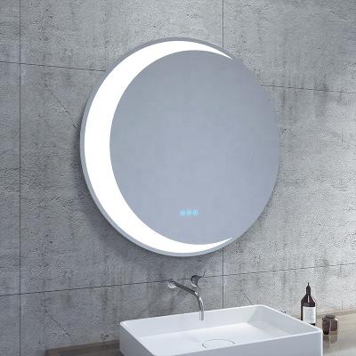 China Schlomann Wholesale Bright Round Modern Decor Wall Mounted Hotel Bathroom Mirrors Decor Wall Bath Led Mirror With Frameless for sale