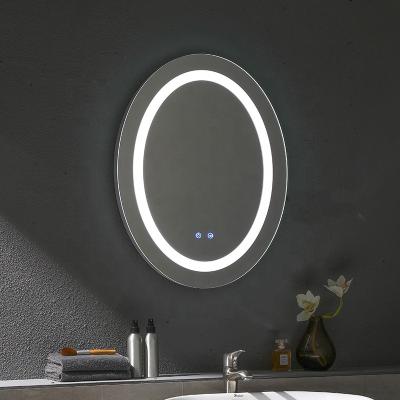 China Schlomann Illuminated OEM / ODM Backlit Bath Led Mirror Frameless Oval Bathroom Mirror With Adjustable Light for sale