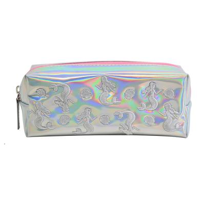 China Schools & Offices Mermaid Printing Holographic Students Stationery Pencil Case For Lady Storage Cosmetic Bag for sale