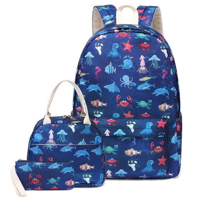 China Custom Other Logo Multipurpose School Backpack Set With Kid Student Cooler Lunch Bag Pencil Kids Fashion Boy Girls Dinosaur Backpack for sale