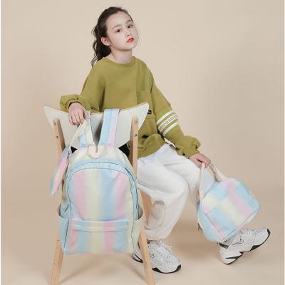 China Waterproof 2022 Girls Link Dye Picnic Schoolbags Set Cute Rainbow Arket Backpack Insulated Cooler Bag Laptop Backpacks For Kid for sale