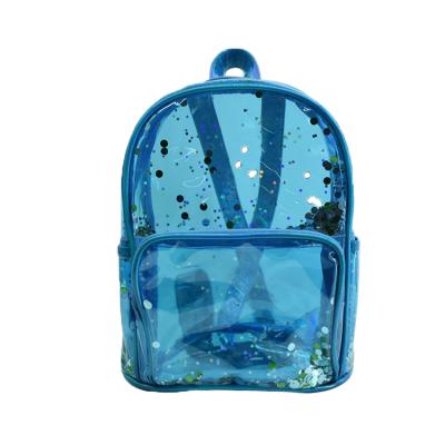 China 2020 Waterproof Stylish Transparent Glitter Sequin Student Backpack Clear School Bag Custom for sale