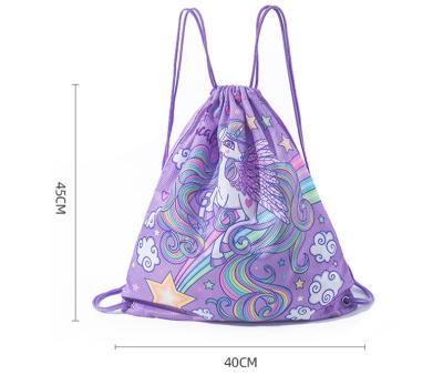 China Low moq cheap custom promotional waterproof swimming sports backpack shoe bag polyester drawstring colorful bags with logo for sale