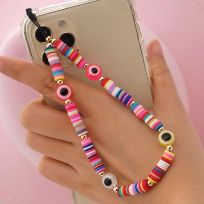 China Handmade Resin Letter/Cute Fashionable Colorful Beaded Strap Custom Plastic/Acrylic DIY Fruit Mobile Phone Beads Phone Chain for sale