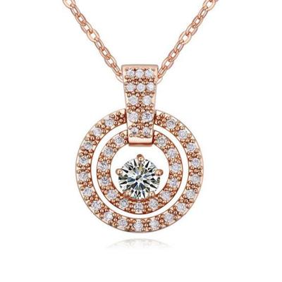 China Fantasy Jewelry CLASSIC Concentric Circles Design Micro Paved Zircon Necklace for sale