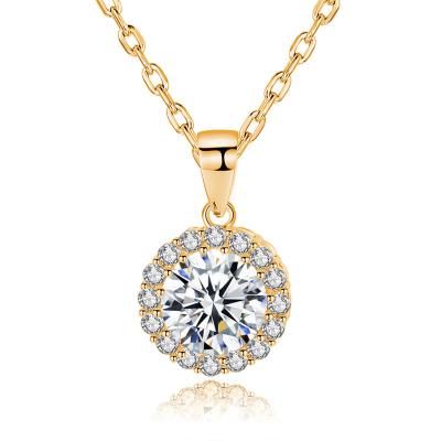 China Women Copper Accessories Round CZ Diamond Stone Necklace For Valentines Gift for sale