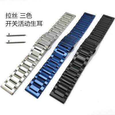 China Stainless Steel 20 22 24mm Replacement Solid 304 Stainless Steel Watch Strap Smart Watch Band With Butterfly Buckle for sale