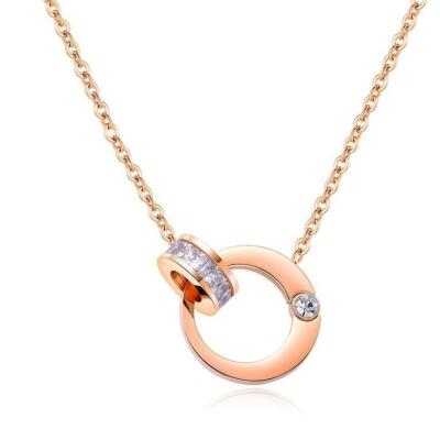 China Wholesale Fashion Stainless Steel Jewelry Titanium Steel Chain 18K Rose Gold Stylish Necklace from France for sale