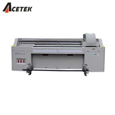 China garment shops 2.5mtrs ricoh uv hybrid gen5/gen6/i3200u roll to roll flatbed printer for banner vinyl for sale