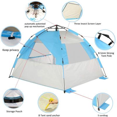 China High Quality Custom Camping Waterproof Camouflage/Field Game Sun Shade Outdoor Beach Tent UV50+ Auto Beach Shelter Foldable Automatic Tents Wholesale for sale