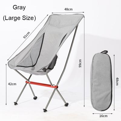 China Moon Foldable Lightweight Portable Camp Outdoor High Folding Modern Aluminum Back Chair For Camping Hiking And Traveling for sale