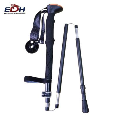 China OEM Carbon Fiber Custom Pole Adjustable Walking Stick 5 Sections Foldable Walking Stick Portable Walking Stick for sale