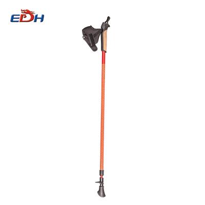 China Adjustable Twist Lock Walking Stick Cork Grip Portable Aluminum Carbon Telescopic Nordic Walking Pole for sale